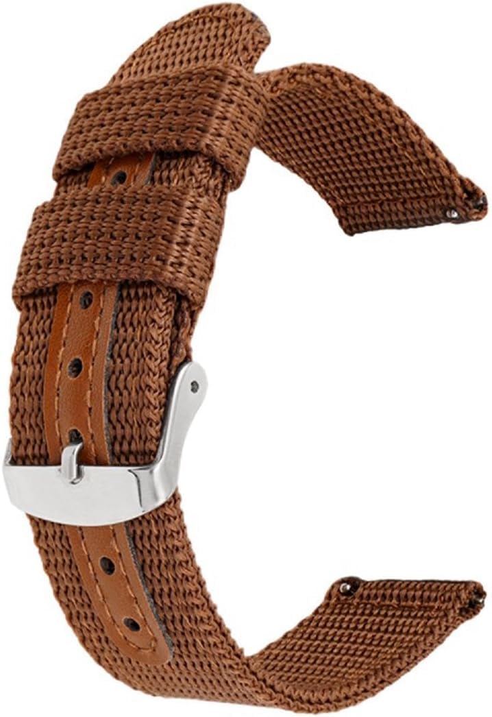 Uhrenarmband Nylon-uhrenarmband Schnellverschluss Canvas-Band 18–24 Mm, Brown, 24mm