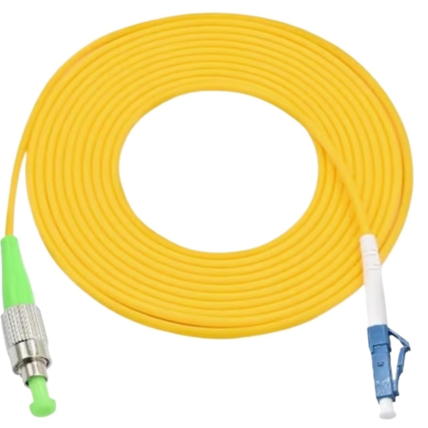 Telegram Grade Fiber Optic Patch Cord SC/APC LC-FC-ST UPC Singlemode Simplex Optical Wire Jumper Cable 3/5/10/20M Pigtail(FC APC to LC UPC,5m)