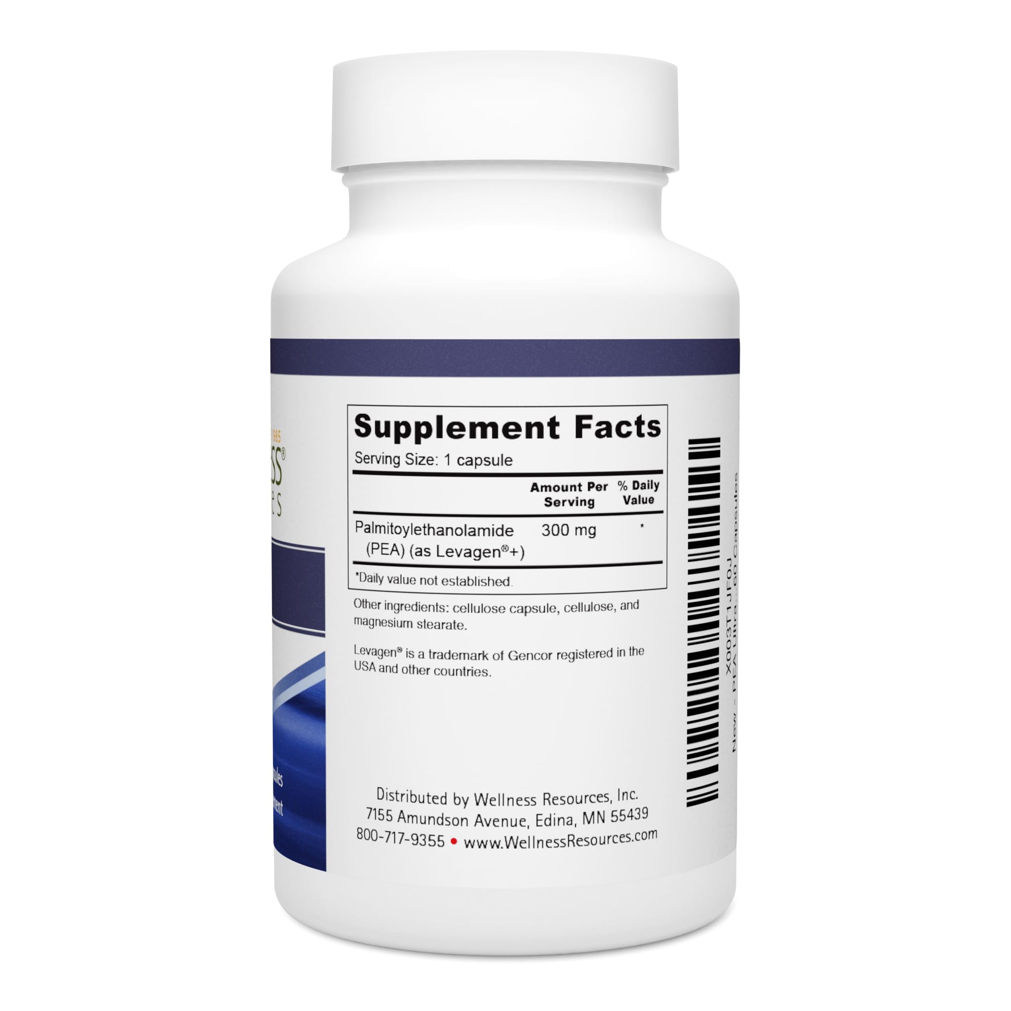 Wellness Resources Pea Ultra with Levagen+ High Absorption Pea Supplement for Minor Pain, Joint Health, Sleep Support, Brain Health & Stress Support - Palmitoylethanolamide 300mg, 60 Capsules