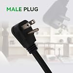 EP 12 Cord d'extension d'appareils lourds,14 AWG 3-Prong Flat Plug Noir 14 - J'ai une jauge. 3 Plongé, pour Air Climatiseurs, Réfrigérateurs, Micro-ondes, Lave-linge, Usage intérieur