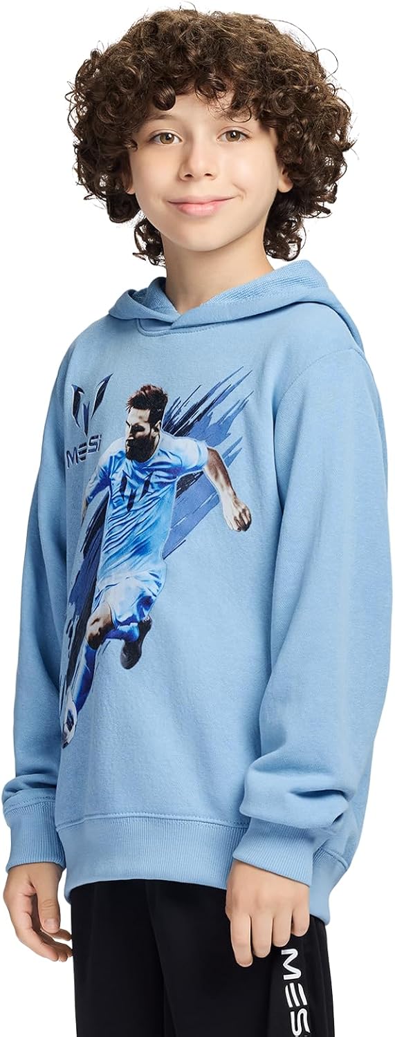Messi boys Long Sleeve, Standard Fit Hoodie Sweatshirt, Comfortable French Terry - Image 2