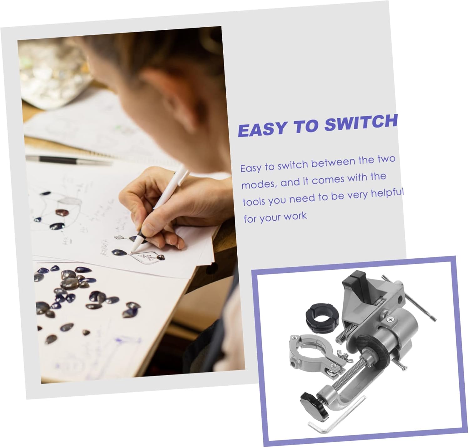 Vaguelly 1set Rotatable Workbench Clamp Vise for Electric Drill Bench Vise for Woodworking Jewelry Making and More Heavy Duty Multi-purpose Tool Bracket