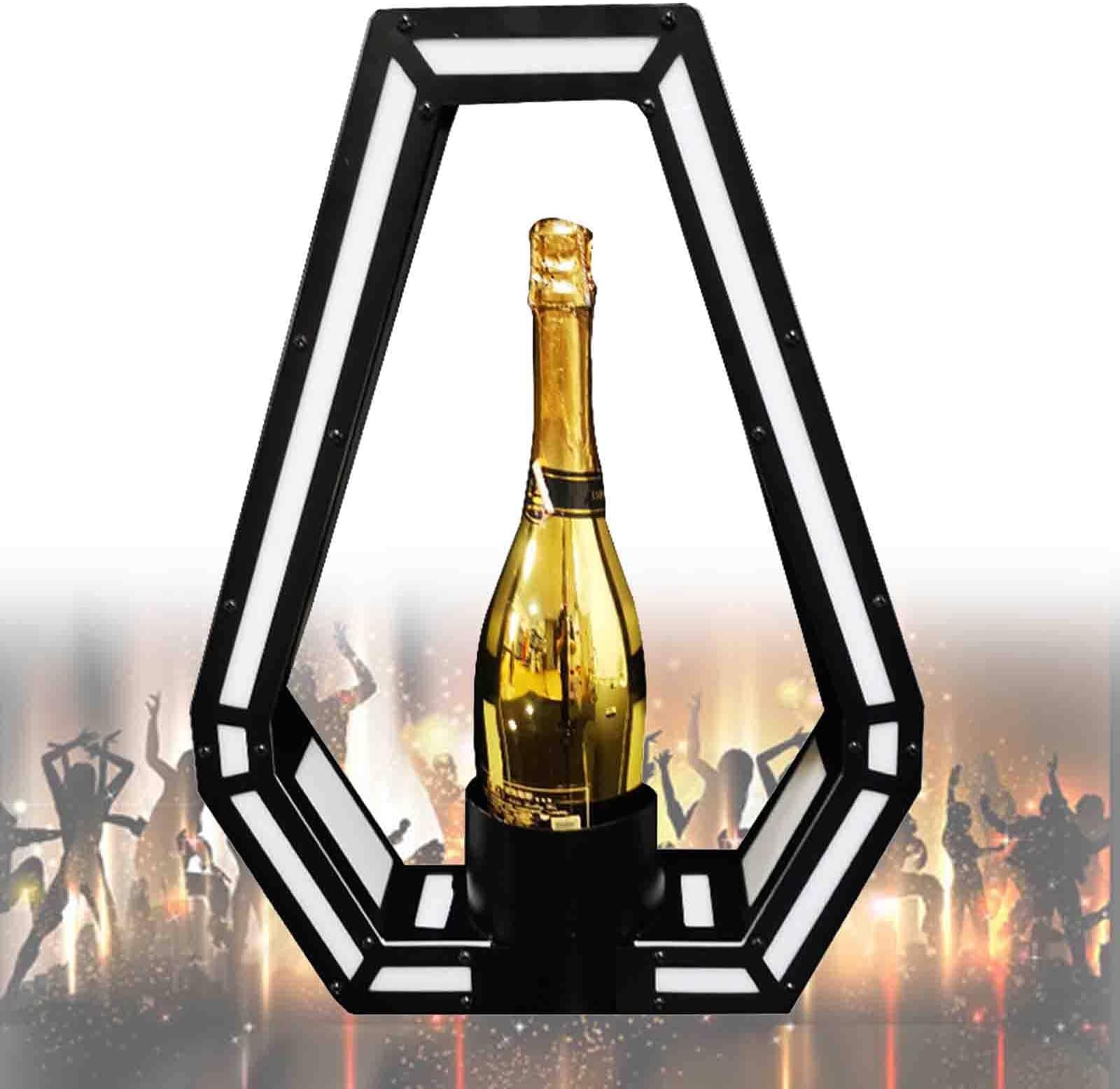 LED Lighted Liquor Bottle Display Shelf, Glowing Wine Bottle Display, Acrylic Wine Rack, Champagne Bottle Display Stands, 7 Adjustable Colors