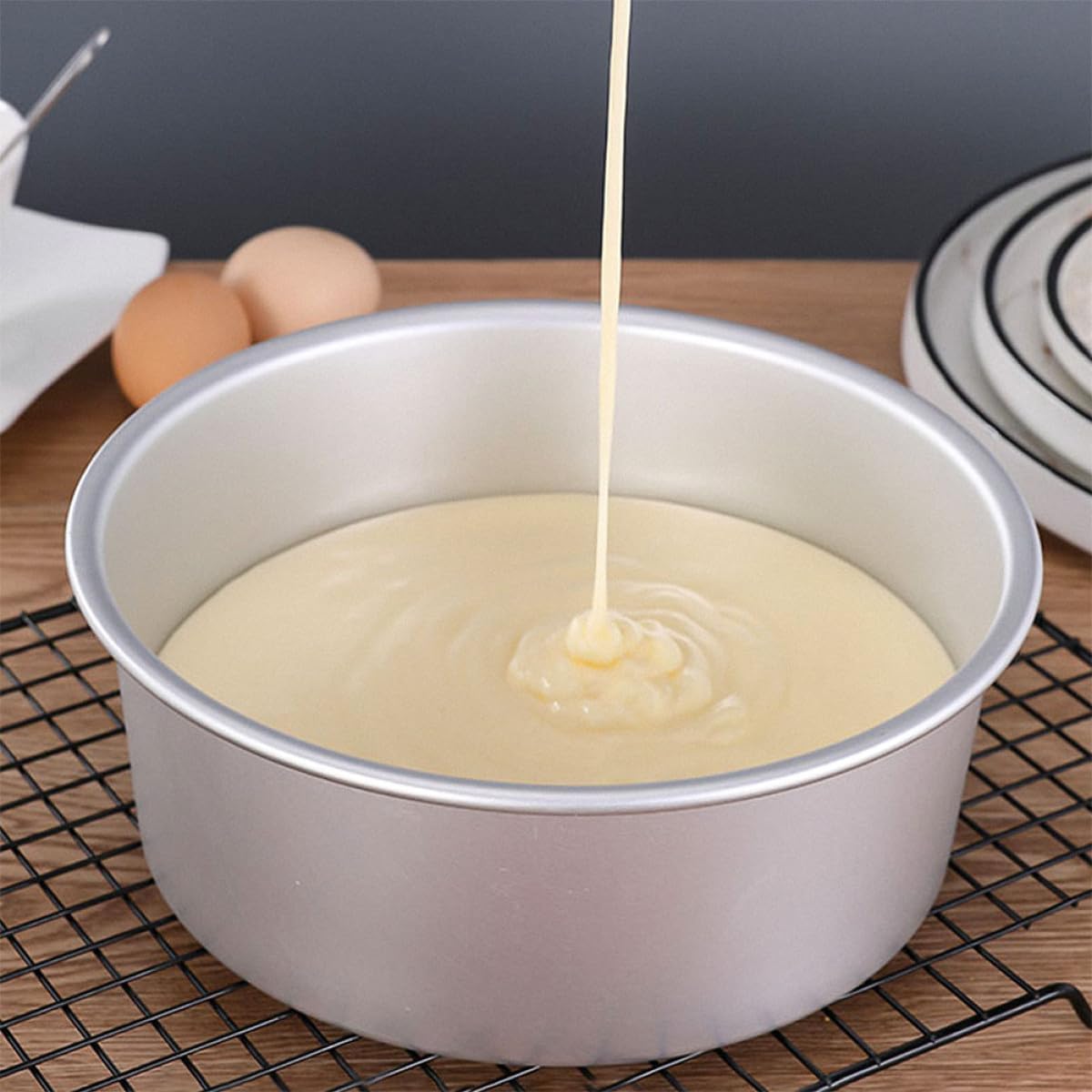 6pcs 4-inch round Cake Baking Molds Set, Aluminum Alloy Solid Bottom Cake Pans for Cheesecake Baking, Nonstick Bakeware for Home and Party Use