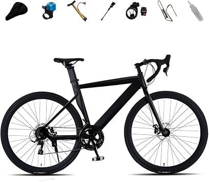 Road Bike Bicycle Gravel Road Bike 700c 700x28c 24 Speed MTB High Carbon Steel Frame Disc Brake Drop Handle Lightweight City Riding Commuting to Work or School Urban Competition Unisex Gift for Beginners Entry-level Bicycle Daily Choice Suitable for Height 59.1 - 70.9 inches 150 - 180 cm City Cycle