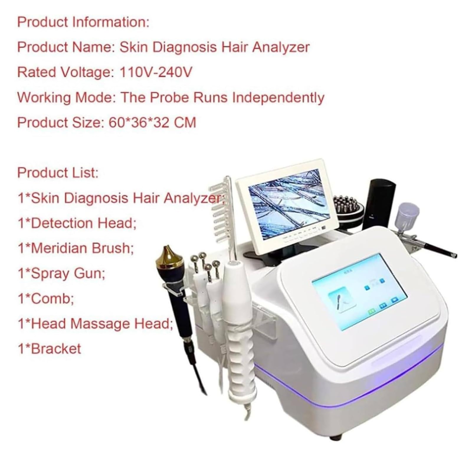 448K Tecar-Therapie-Diathermiegerät 7-in-1-Haar-/Kopfhaut-Analysegerät, Haarfollikel-Erkennung, mit hoher Frequenz für die Haarpflegemaschine, Kopfhaut-Analysegerät, Haarpflege-Massage