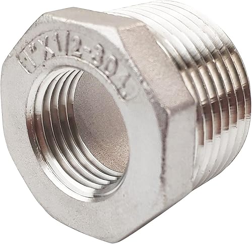 Miniatura 7 de 1-12 "macho x 34" hembra reductor de rosca buje de montaje de tubería, adaptador, acero inoxidable SS 304 NPT reductor buje manguera de montaje