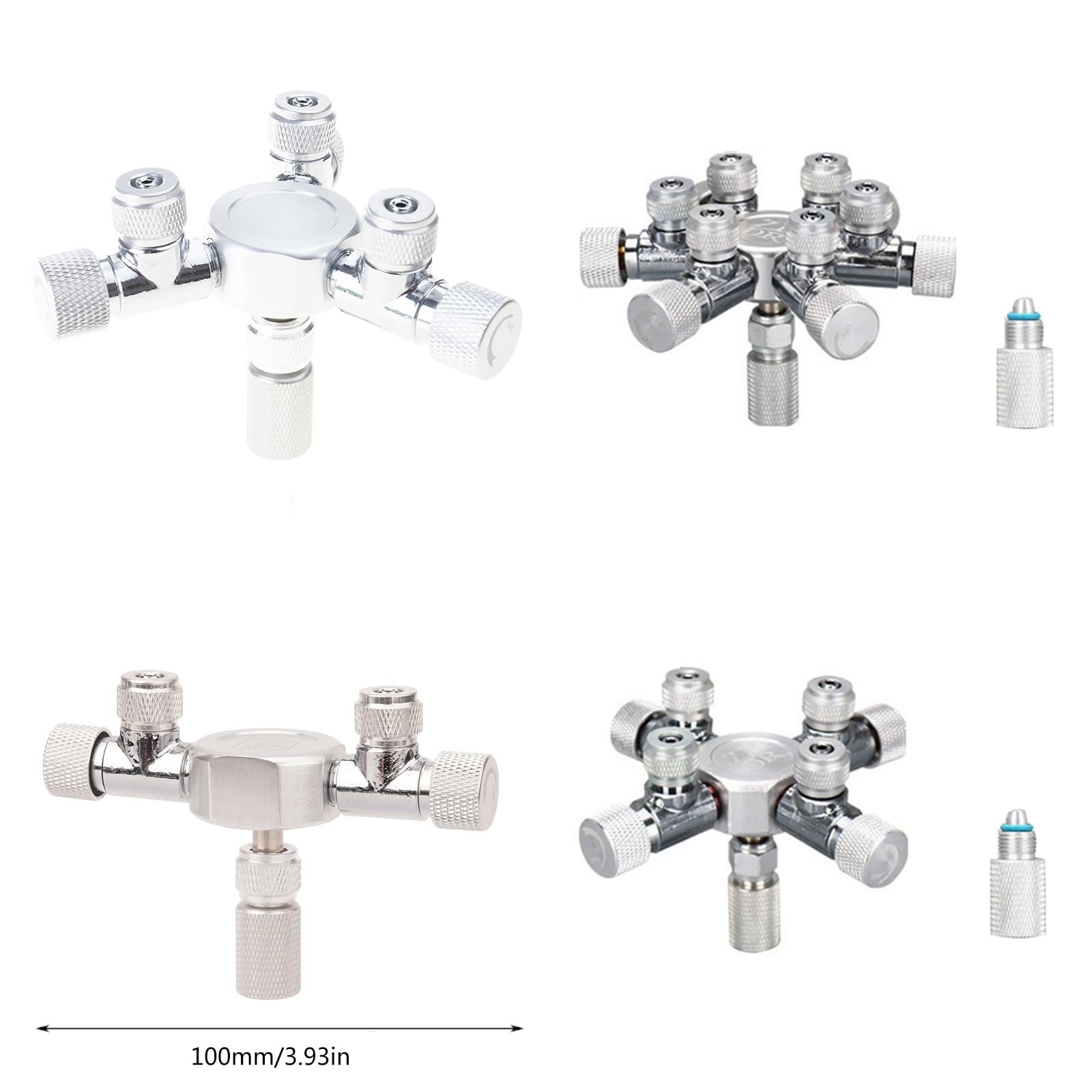 2-6 Porte Acquario C02 Shunt Valvola ritegno Multi-Vie in Acciaio Inossidabile Elettrovalvola Regolatore CO2 Accessori per acquari per Pesci