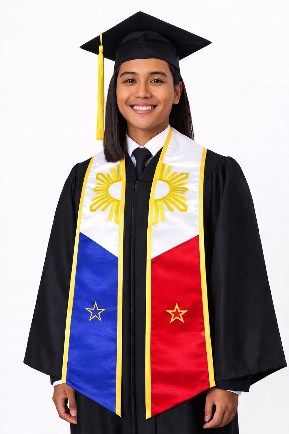 Original Philippines Embroidered Graduation Flag Stole | Sash | Scarf | Filipino Grad | Filipino Pride Stole | Philippine Heritage Sash