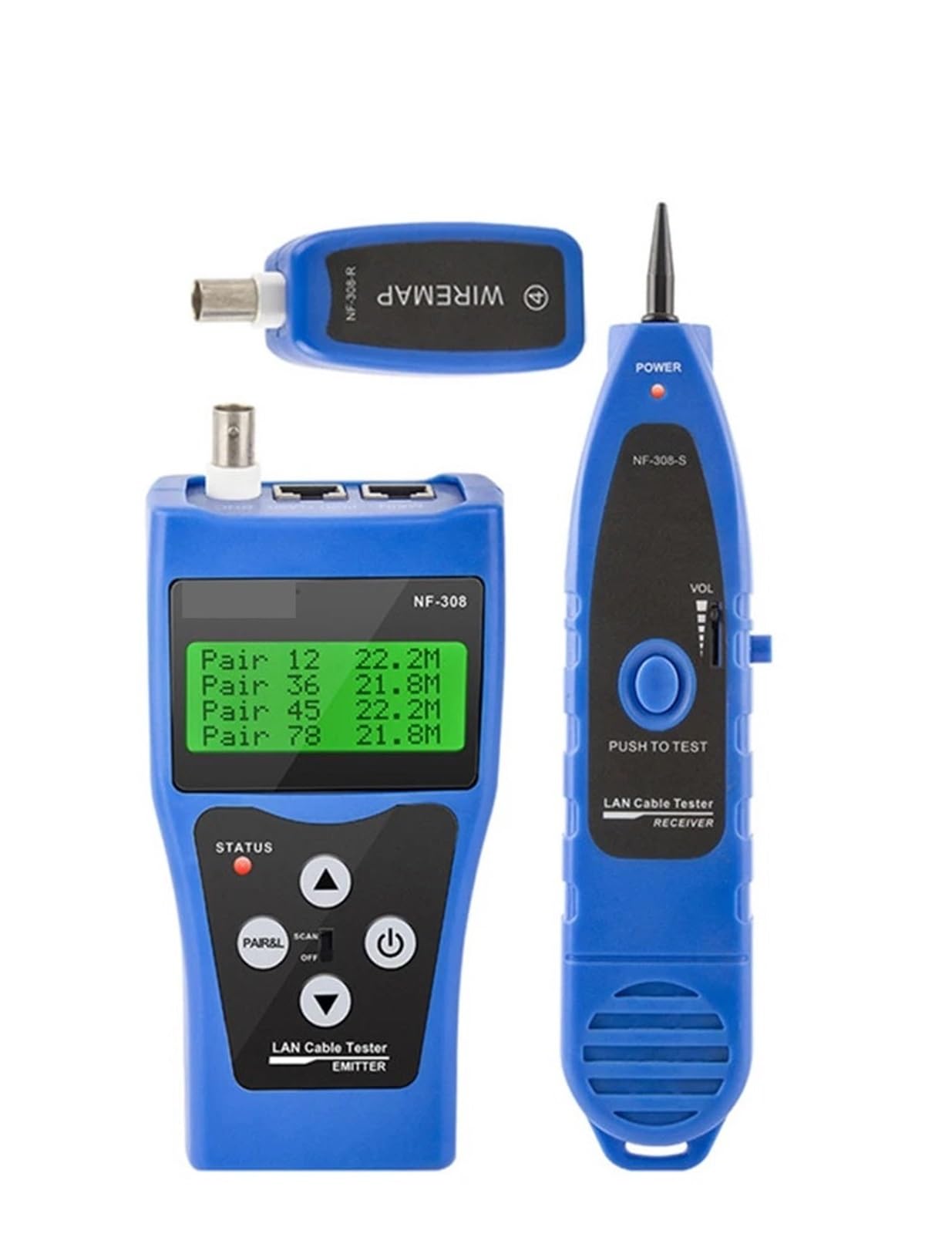 Tester per cavi di rete, Tester Per Cavi Di Rete, RJ45 RJ11, Misuratore, Lunghezza, Mappatura, Display LCD, Strumenti Test