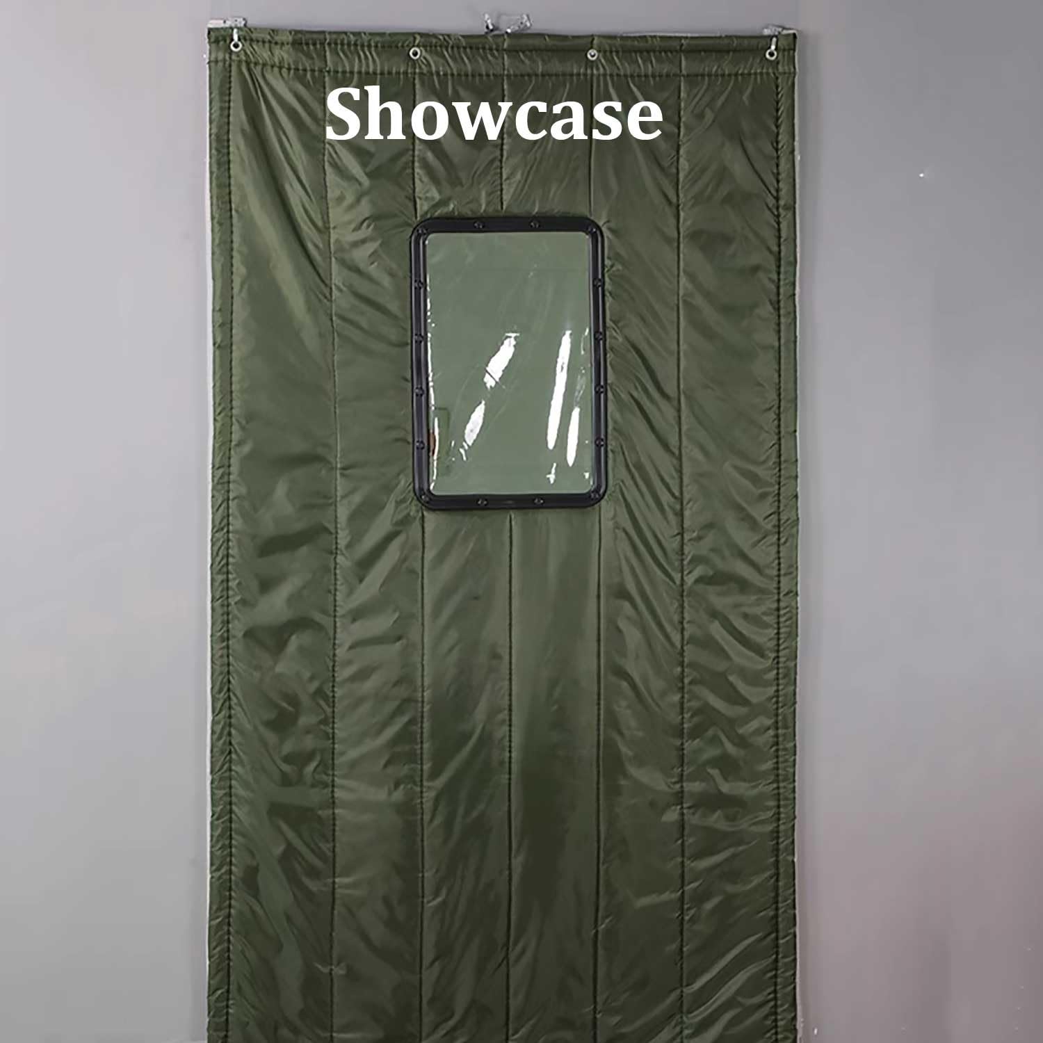 Blickdicht Verdunklungsvorhänge Mit transparentem Fenster Thermo Türvorhang Vorhänge Schlafzimmer Thermo Türvorhang Kälteschutz Türvorhänge zum Schutz der Privatsphäre(Black,100x200cm(39x79in))