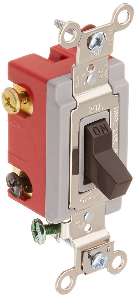 Hubbell HBL1385 Toggle, Single Pole Double Throw, Center Off, 20 amp, 120/277V, Brown