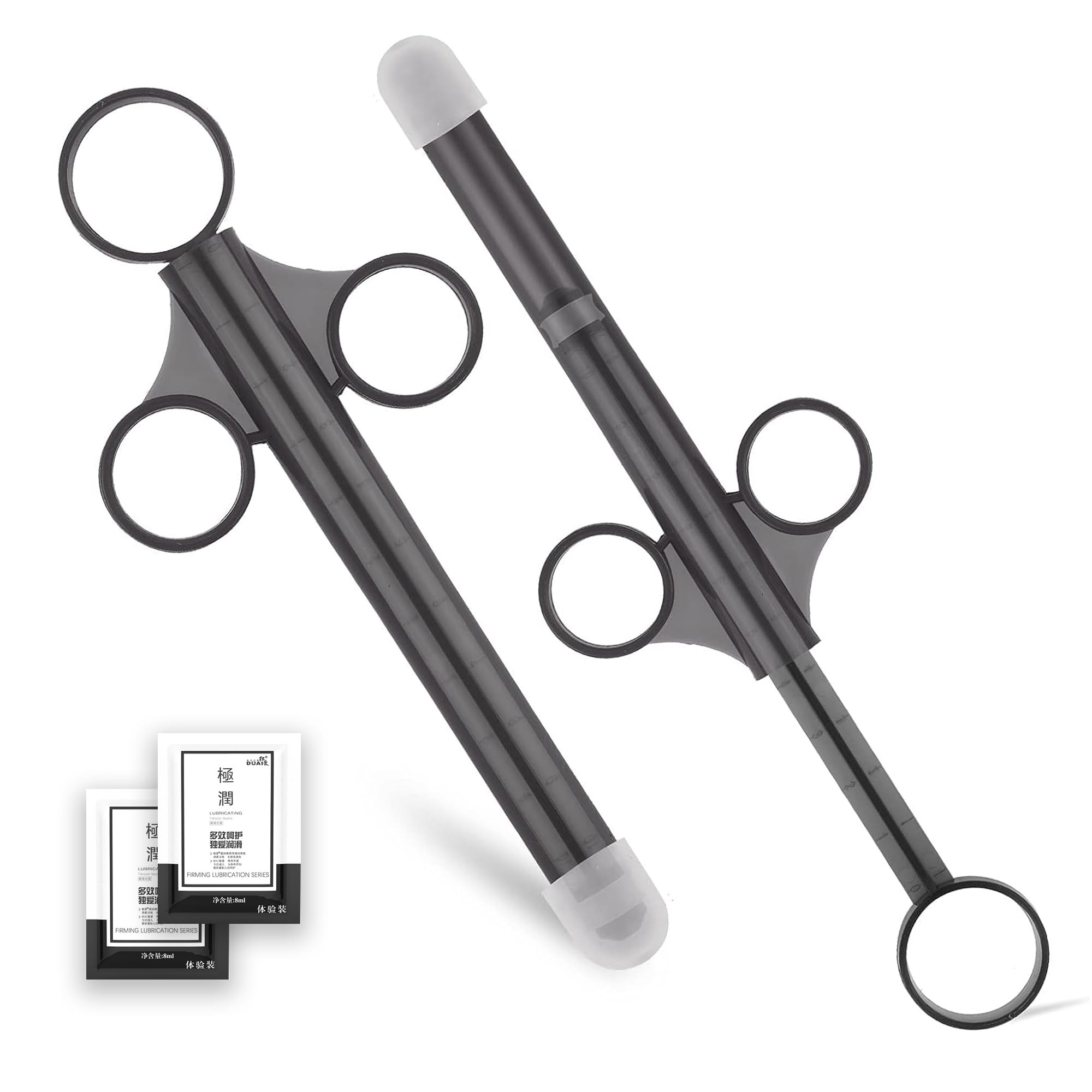 Sadodo Lubricant Applicator (2-Pack) - Reusable Lube Launcher Rounded Smooth Tip,10ml Precise Scale & Leak-Proof Cap,Comfortable Mess-Free Intimate Gel Dispenser for Personal Care,2X 8ml Lubricant