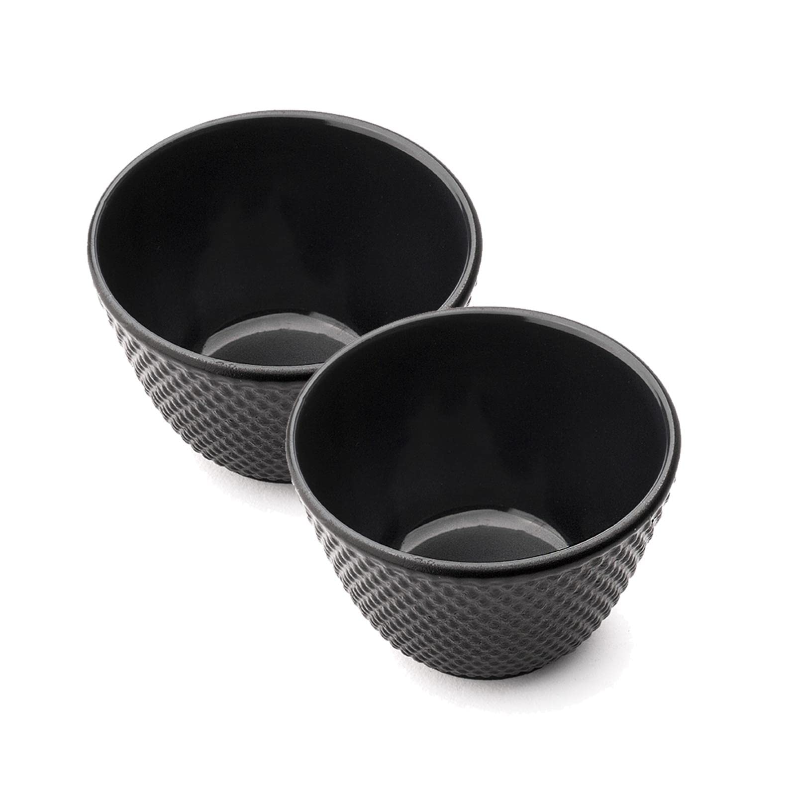 Bredemeijer Teekanne Set Gusseisen 1.0 Liter - mit Edelstahl Tee-Filter Sieb-Einsatz - 2 Becher & schwarzem Holzuntersetzer & Deckelheber - 5-teiliges Teeset für losen Tee