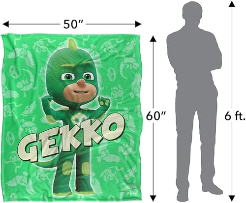 Miniatura 5 de PJ Masks - Manta para niños, 50 x 60 pulgadas, manta sedosa al tacto de Gekko