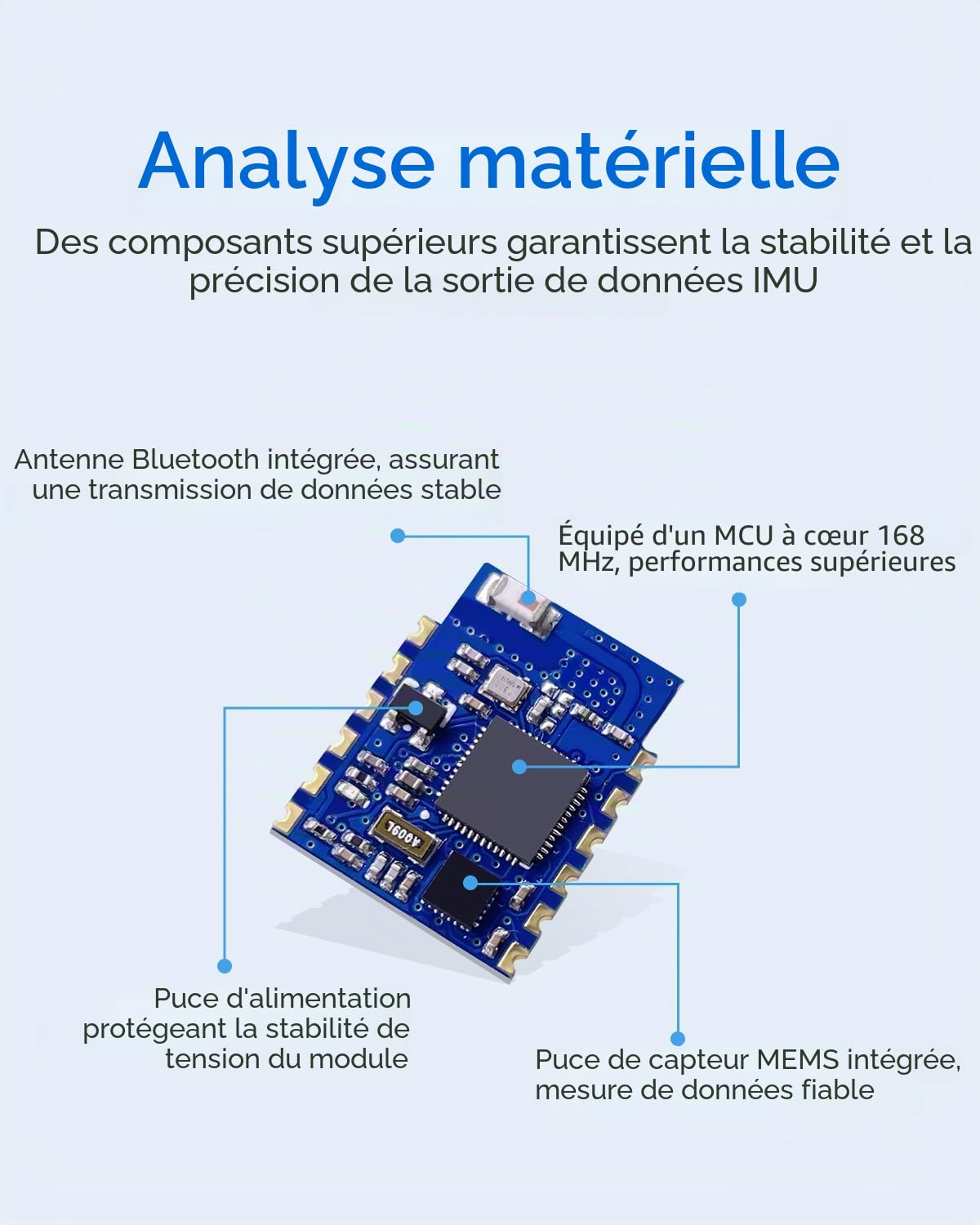 [Bluetooth 5.0 Beschleunigungssensoren] WT901BLECL 9-Achsen-Neigungssensor, 3-Achsen-Beschleunigungsmesser + Gyroskop + Magnetometer + Neigungsmesser, IMU-Sensor MPU9250-Modul Motion USB