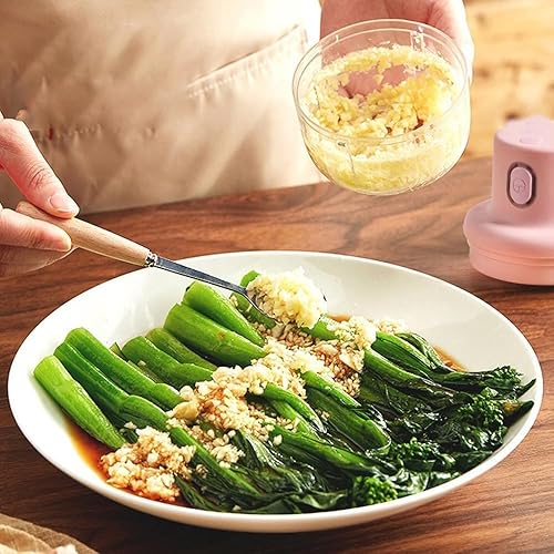 Miniatura 5 de Picador inalámbrico de alimentos, mini picador eléctrico de ajo recargable por USB, procesador de alimentos pequeño portátil para chile, especias,