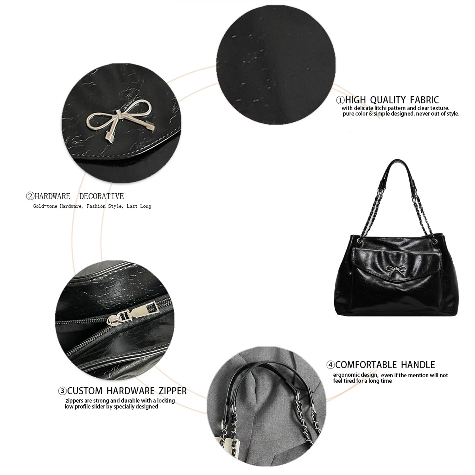 BUKESIYI Bolsos Mujer Bolso Bandolera Grandes PU Cuero Piel Fiesta Casual Bolsos ES77530