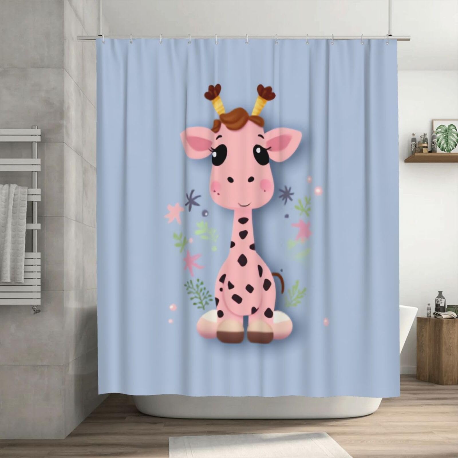 Rideau de douche 182x182 cm imperméable tissu épais avec crochets