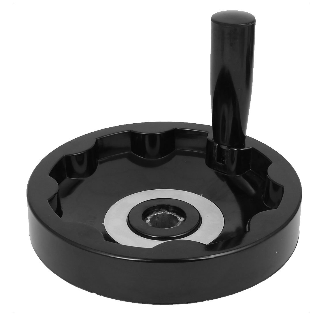 Uxcell Black Sourcingmap 16Mm Dia Hole Milling Machine Folding Handle Inside Ripple Hand Wheel 155Mm Wheel Dia