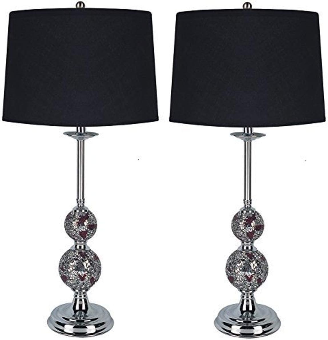 Get Discount 70% Price Major-Q Victorian Black Glass 30 H Table Lamp Set