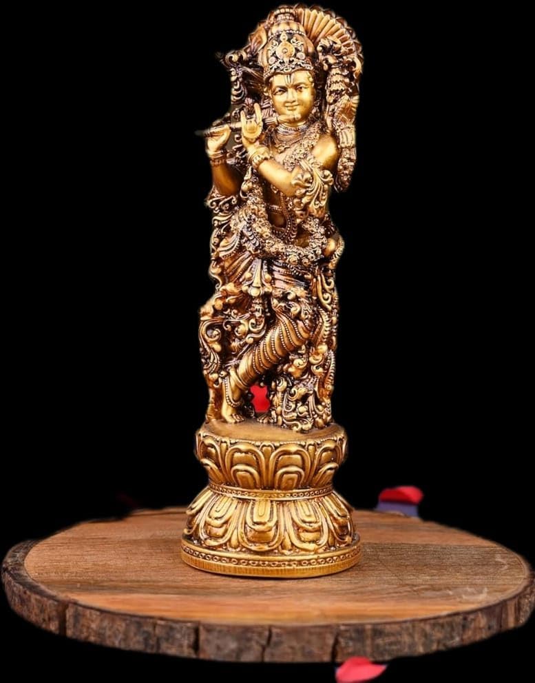 SEVLIYA TRADERS Resin Lord Krishna Idol/Murti for Car Dashboard Home Decor and Pooja Room (Pack of 1) 4 INCH