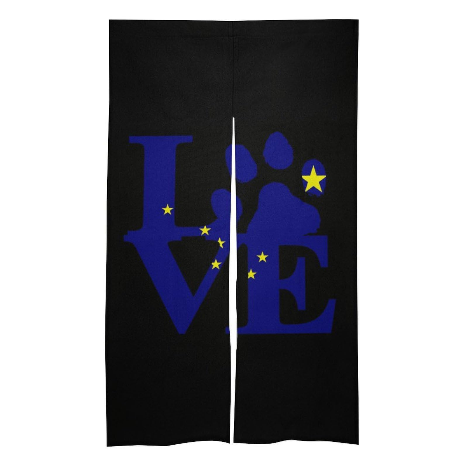 Alaska Gray Wolf Paw Noren Doorway Split Shower Curtain Long Type Window Treatment for Privacy Partition Divider