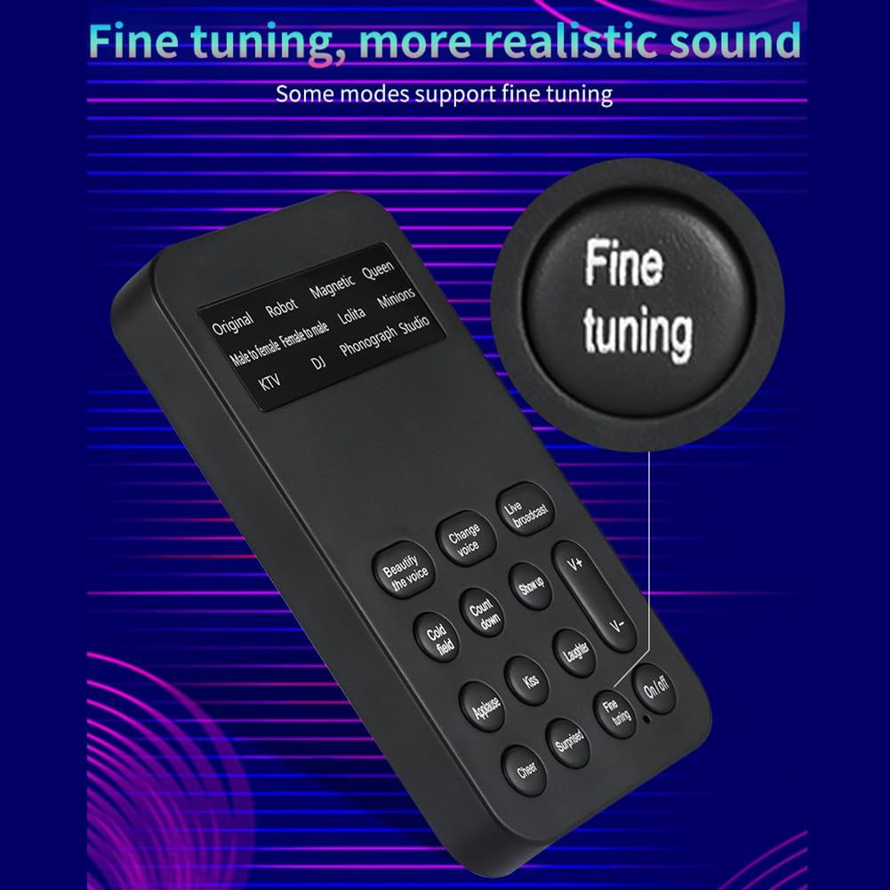 S9 Voice Changer 12 Modulateur de Voix avec Fonctions de Changement de Voix Réglables pour Téléphone, Ordinateur, Carte Son et Un Outil de Micro, Travail Soigné et