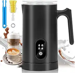 110V Espumador de Leite Elétrico 4 em 1, Vaporizador de Leite Elétrico de 430 ml, Batedor de Leite, Máquina Automática de Espuma Fria e Quente para Café, Latte, Chocolate Quente