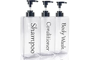 Refillable Shampoo and Conditioner Bottles - 3-Pack Clear Dispensers