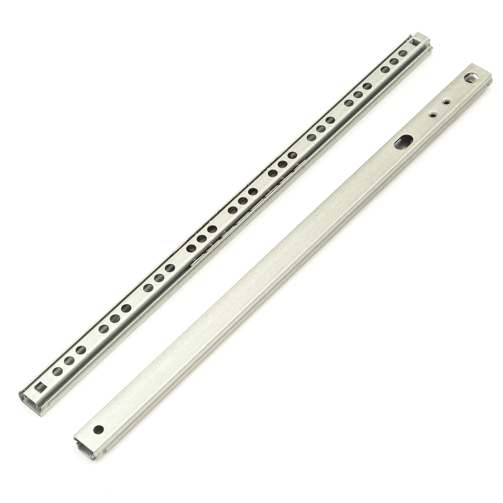 1 Pair 310 x 17mm Drawer Runners Slides Load Capacity 10 kg / 22 lbs Cabinet Ball Bearings Grooved Slides Kitchen Bedroom Cupboard Draws Galvanised Steel