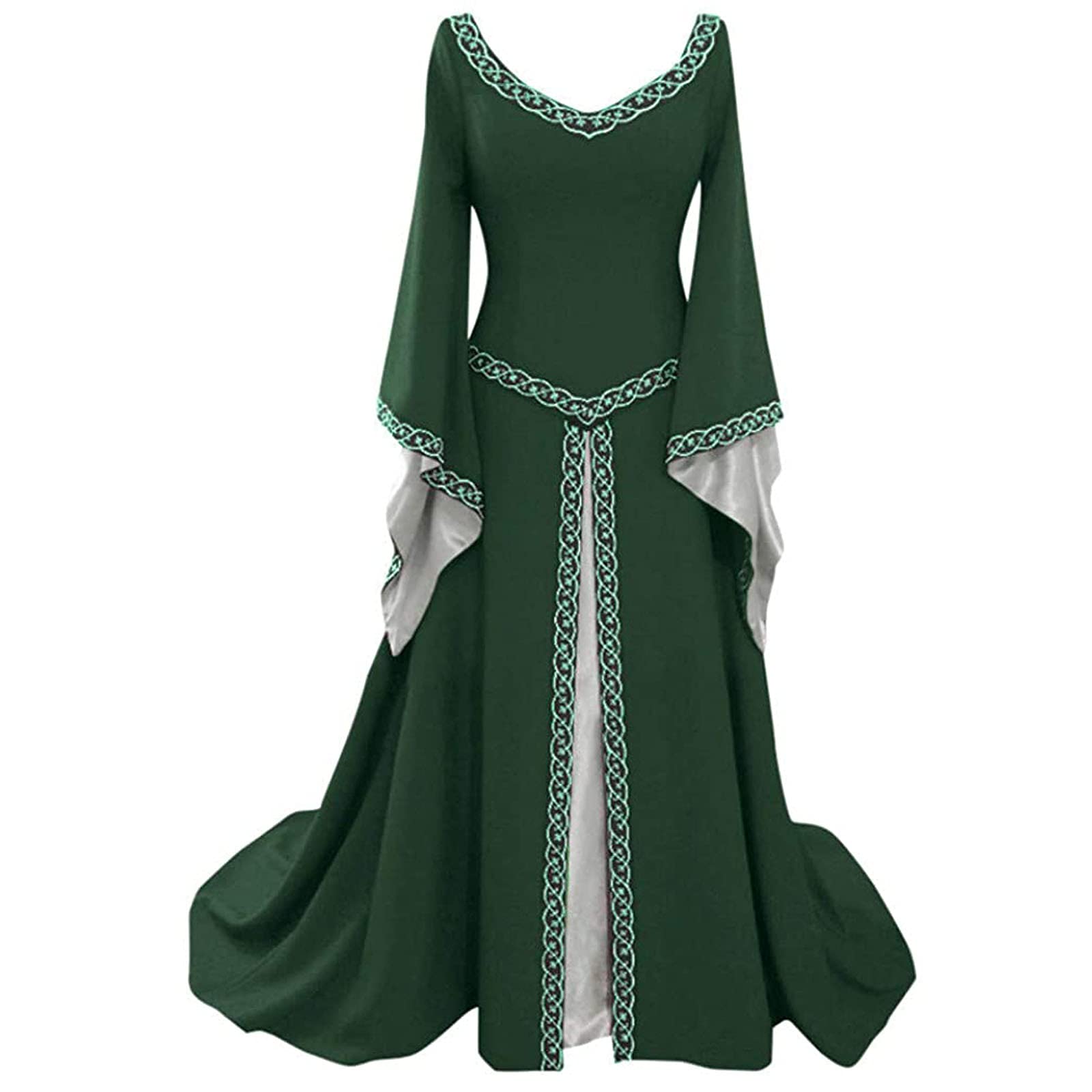 Vestidos Medieval para Mujer, con Mangas Trompeta, Medieval Victoriana, Vestido de Reina renacentista, gótico, Maxi Vestido de Carnaval, Halloween, Fiesta, Princesa, Disfraz