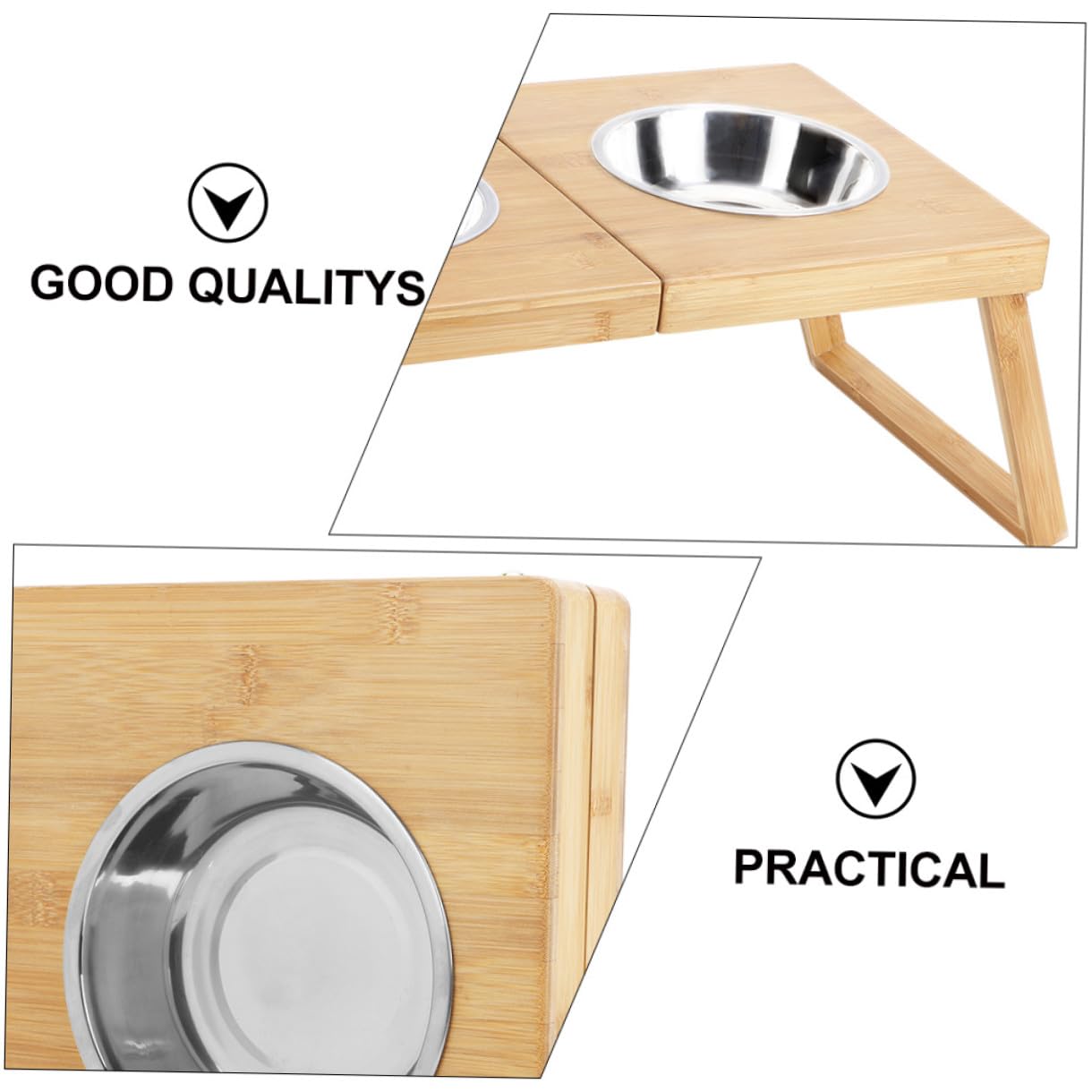 1pieza Comedero Doble para Soporte Inoxidable Cuencos para y Gatos De Limpiar y Almacenar
