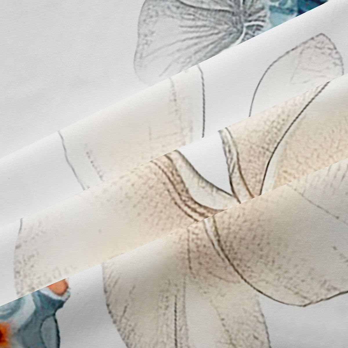 Homemissing Tende oscuranti per camera da letto, soggiorno, stelle marine, fiori, oscuranti, tendaggi per finestre, 2 pannelli, 167,6 x 228,6 cm, decorazione per la stanza