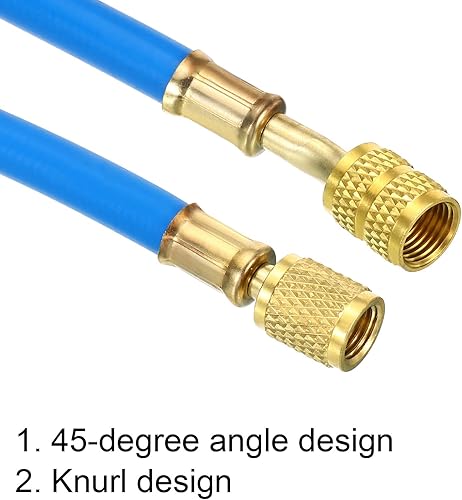 Miniatura 4 de PATIKIL Manguera de carga de refrigerante SAE 516 a 14 SAE, manguera HVAC 800PSI de 3.9 pies para mantenimiento de refrigeración de medidor de