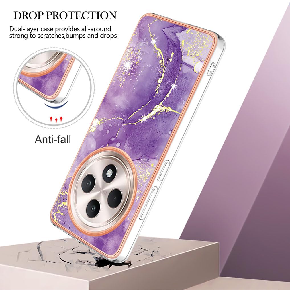 SEAHAI Cover per Oppo Reno 12F 4G / Oppo Reno 12 FS 5G (Reno12 F 5G), Custodia Sottile in Silicone Liquido Morbida con Modello Animale di Fiori Carini, Elegante Matte TPU Antiurto