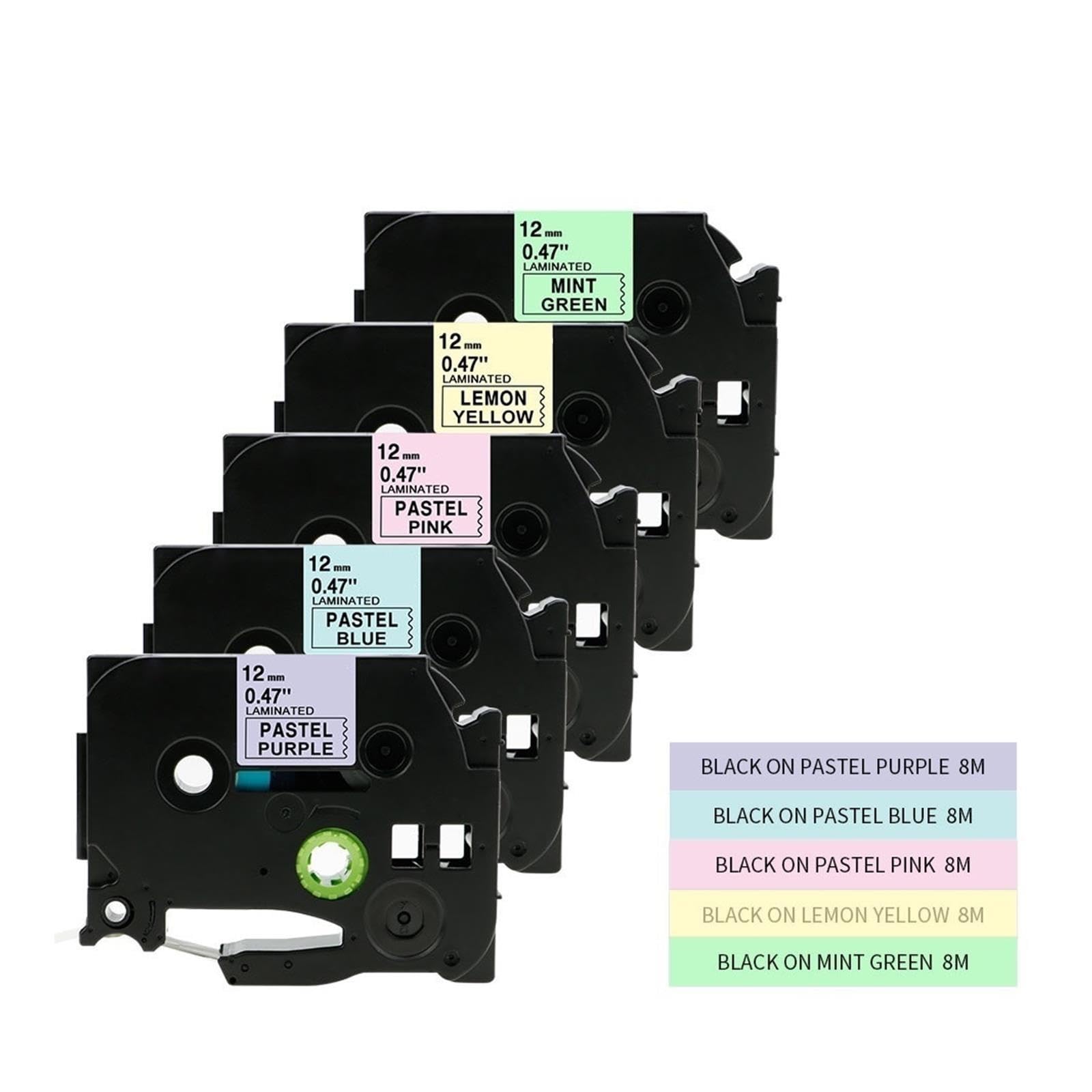 Nastro for etichette 5 pezzi viola blu rosa giallo for Brother TZe231
