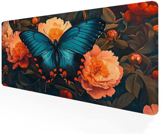Tapis de souris gamer XXL 900x500mm grand format bleu Papillon G1-610 pour bureau