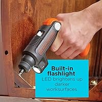 Vista 8 de BLACK+DECKER Cordless Screwdriver with LED Light 4V MAX, Electric Screwdriver with 2 Pcs Bit Set (BDCSFL20C)