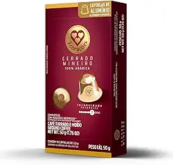 3 Corações Cápsulas de Café Cerrado Mineiro, Compatíveis com Nespresso, contém 10 cápsulas