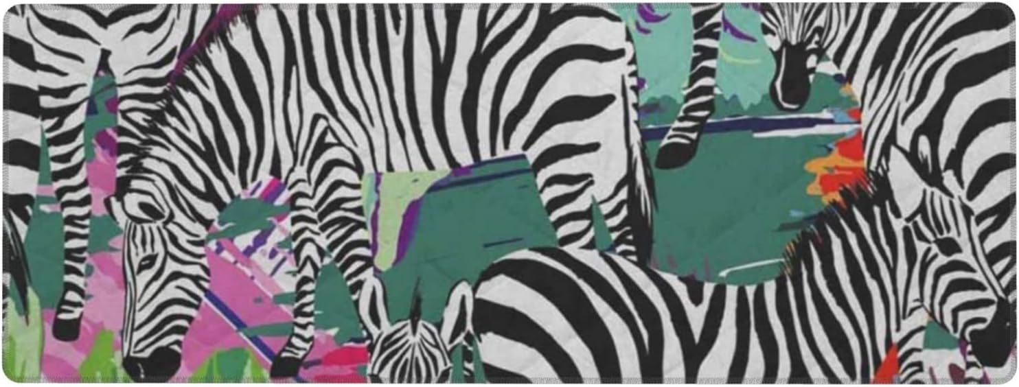 Zebra Mouse Mat Gaming Mouse Pad with Stitched Edges Large Desk Mat Non