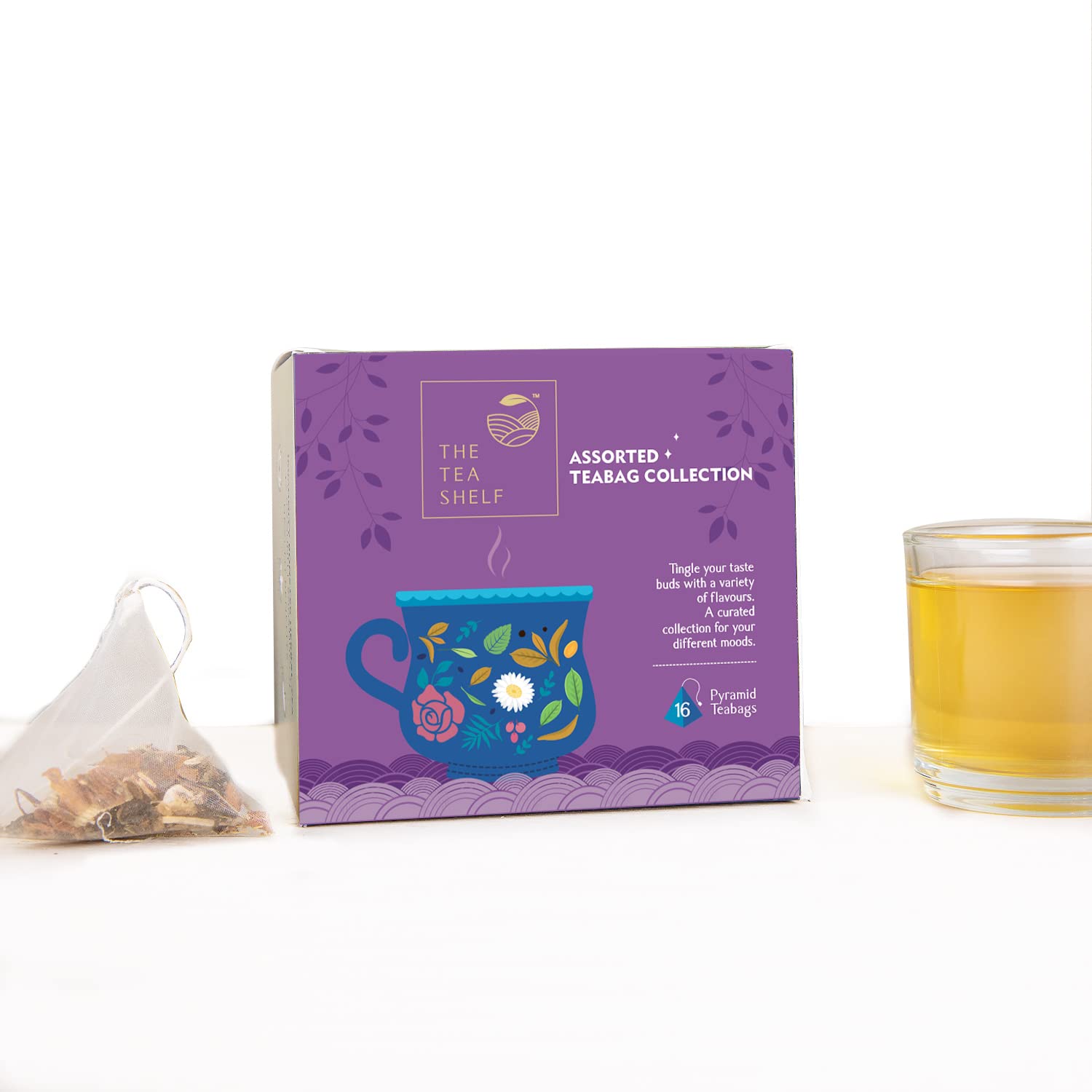 The Tea Shelf Assorted Green & Herbal Tea Bag collection| | Exotic 8 Different Flavours |16 Pyramid Tea Bags | Gift of Wellness in One Box (B09RJ6TTH6) Amazon Price History, Amazon Price Tracker