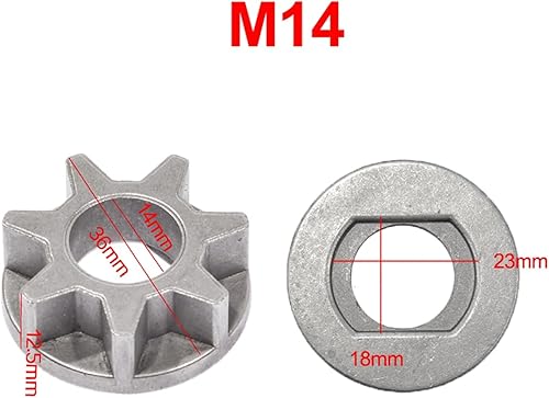 Miniatura 3 de XiBany Engranaje de motosierra M10M14M16, para repuesto de amoladora angular 100115125150180, piñón de sierra de engranaje, herramienta de