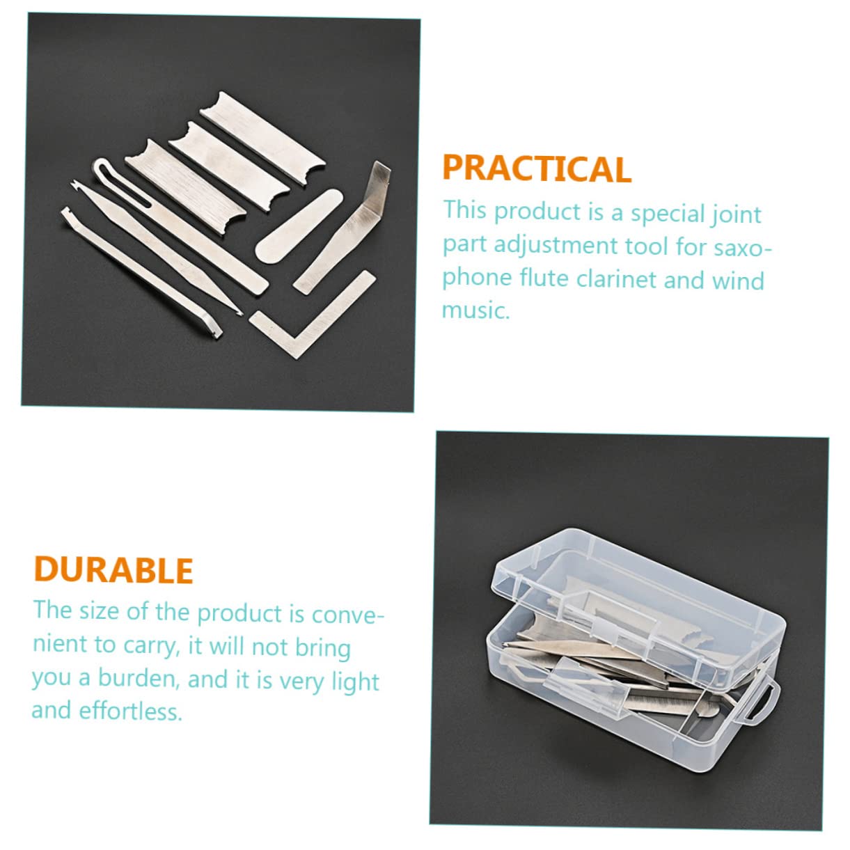 Kit di Riparazione per Clarinetto Cc17 in Metallo Argento | Strumenti Fiato, Impugnatura Antiscivolo Leggera, Regolazione Giunto e Finitura Resistente All'usura
