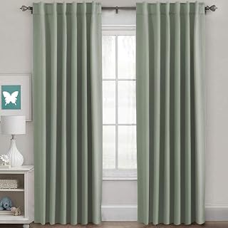 H.VERSAILTEX Light Sage Blackout Curtains 52x84 Inch Thermal Insulated 2 Panels - Room Darkening Drapes for Bedroom Living Room