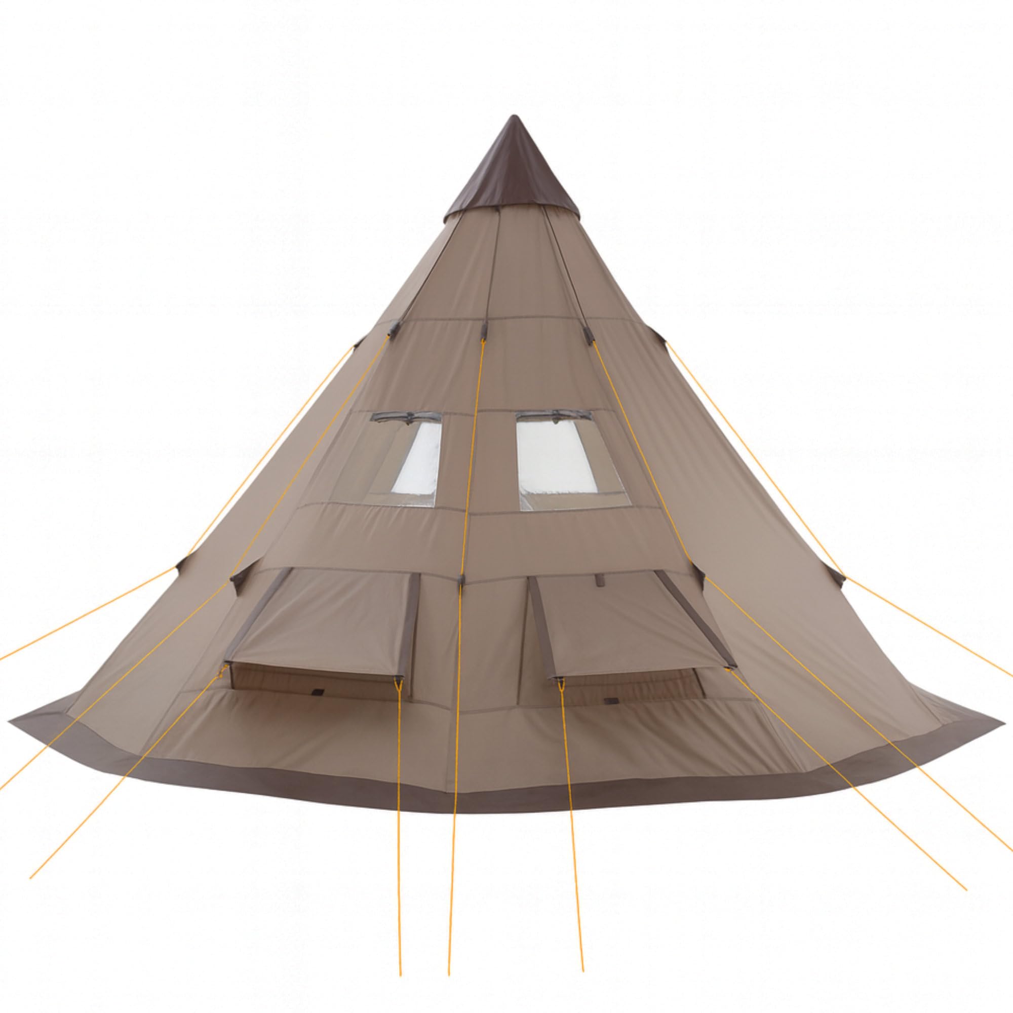 CampFeuer Tente tipi pour 4 personnes "Spirit" | Tente tipi d'extérieur étanche | Tente de camping avec moustiquaire | Tentes pyramidales pour le camping, l'extérieur, la plage et la randonnée, avec piquets et sac