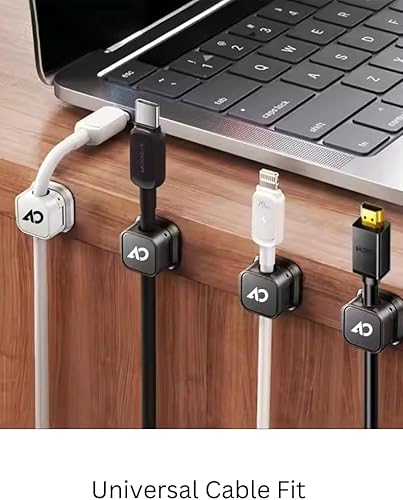 Miniatura 7 de Organizador de cables, clips magnéticos de alta calidad para escritorio, gestión de cables adhesivos debajo del escritorio, accesorios esenciales de