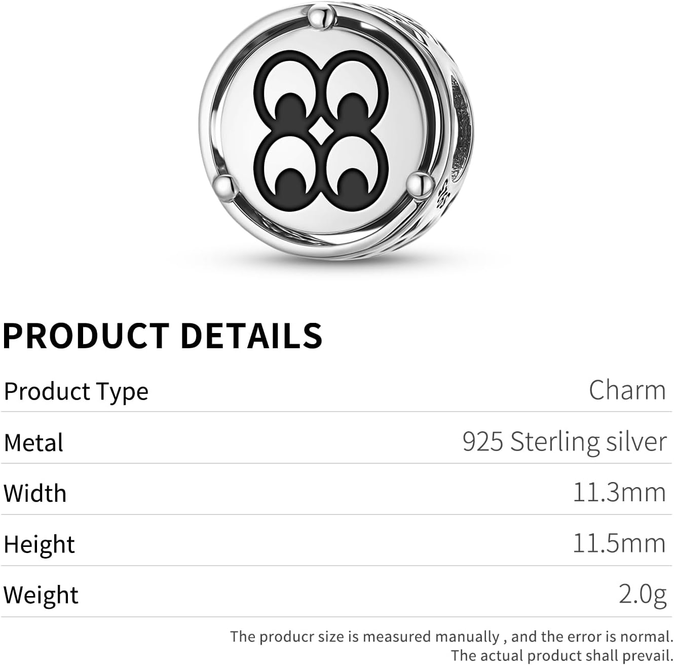 925 Sterling Silver Adinkra Mate Masie Charms for Bracelets & Necklaces Pendants Beads Jewelry Fit Pan Bracelet Charm Ethnic Cultural Symbols Gifts for Women