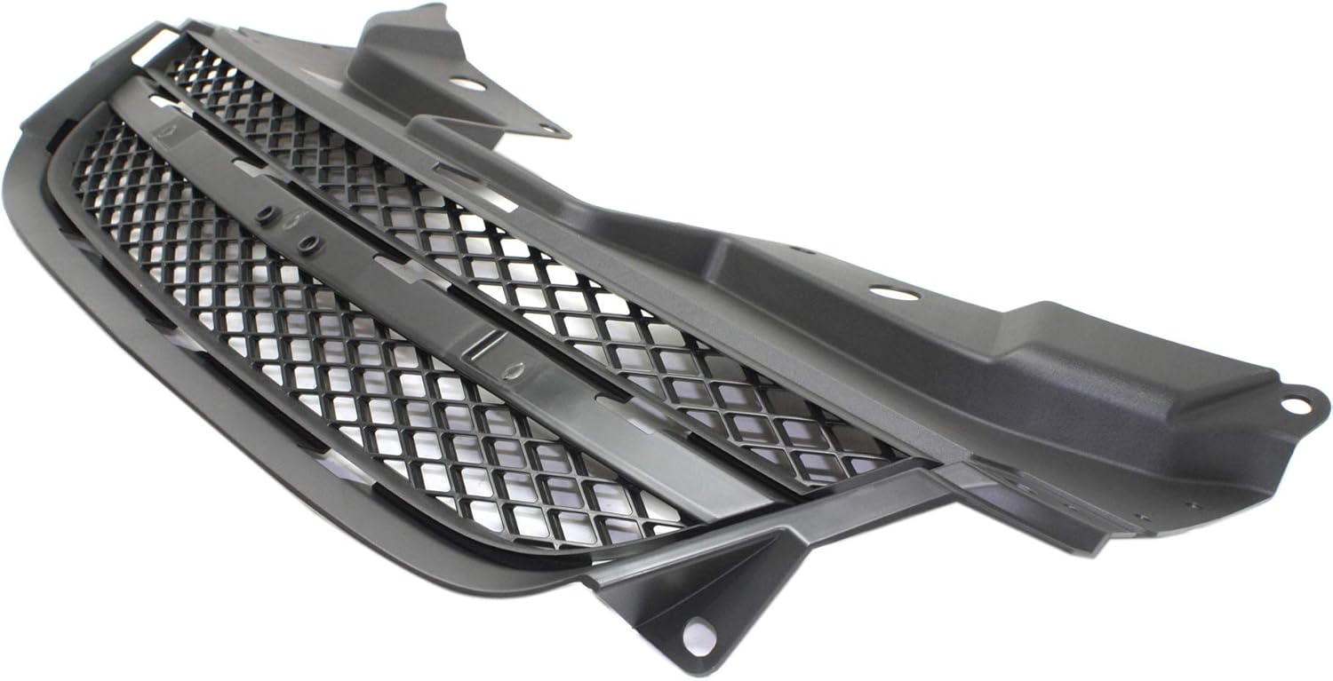 Evan-Fischer Grille Assembly Compatible with 2008-2010 Chevrolet Cobalt Upper Textured Gray Shell and Insert SS Model