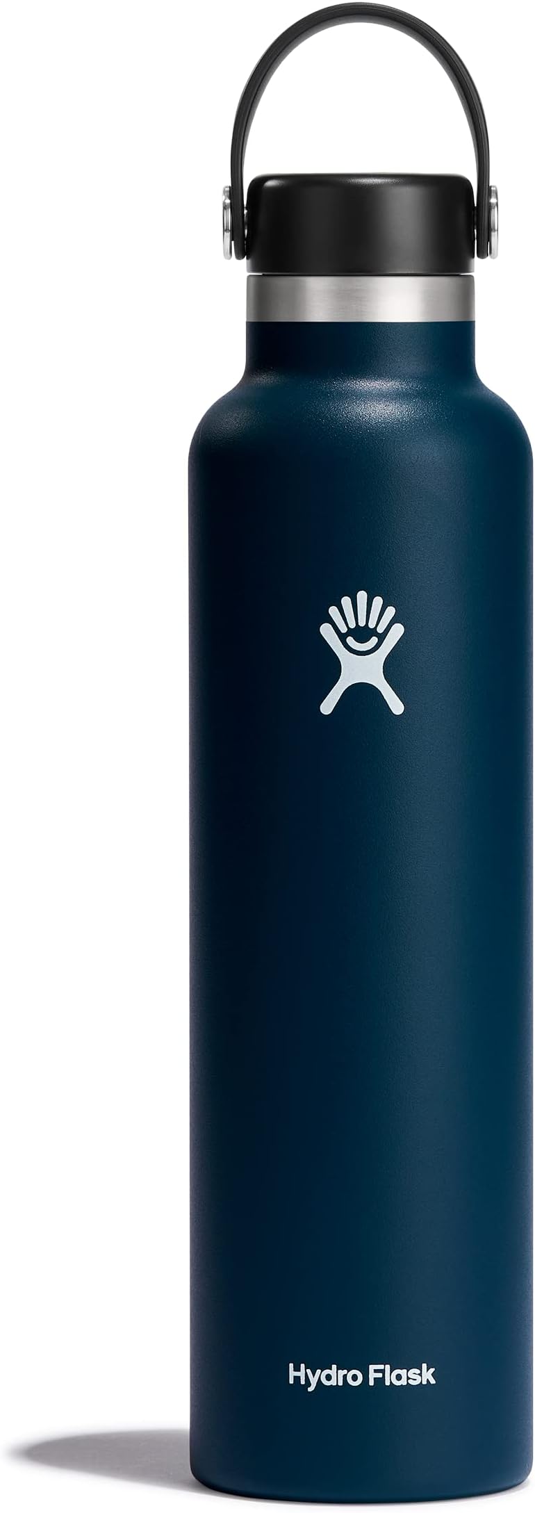 24 Oz Standard Mouth with Flex Cap or Flex Straw Lid Insulated Water Bottle, Indigo